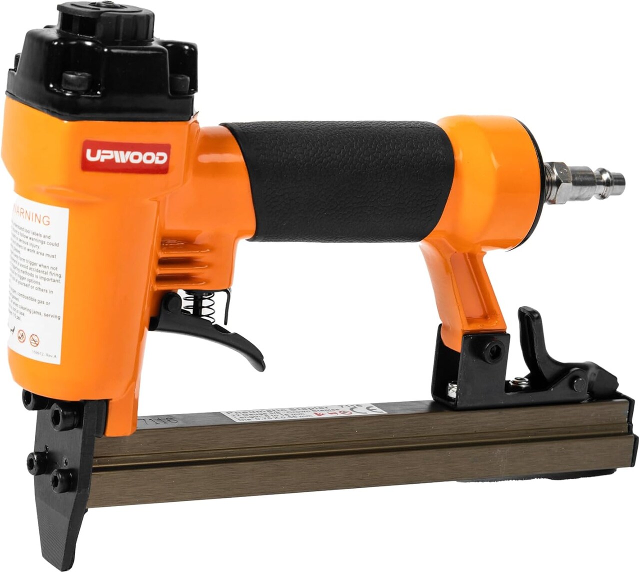 7116 Pneumatic 22 Gauge Stapler 3/8-Inch Crown 1/4-Inch to 5/8-Inch Length, Air-Powered Upholstery Stapler for Carpentry, Woodworking and DIY Projects
